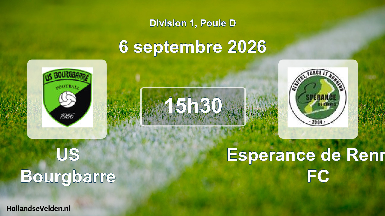 Scheduled Match: US Bourgbarre - Esperance de Rennes FC (6 September 2026)