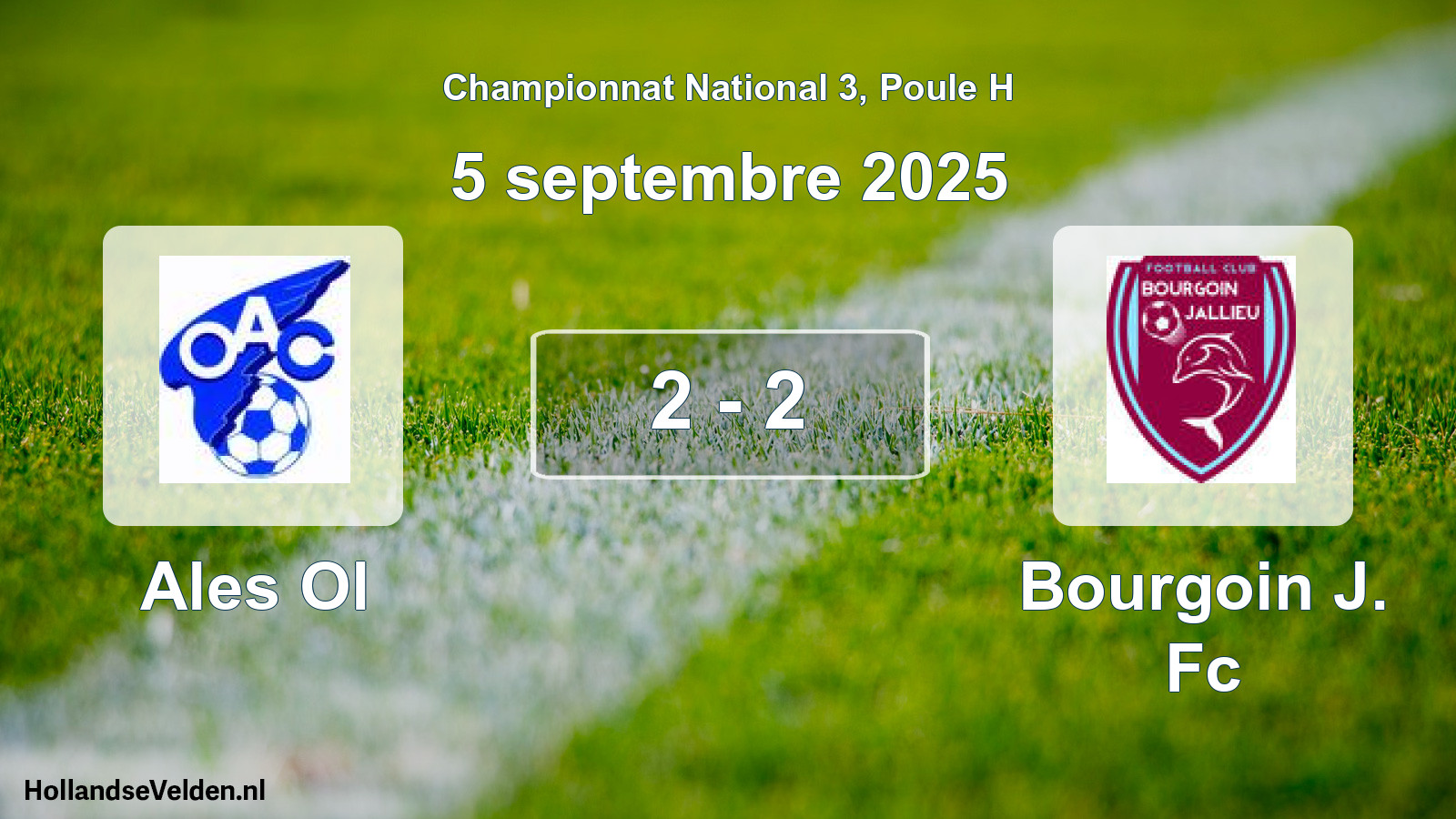 Gespeelde wedstrijd: Ales Ol - Bourgoin J. Fc 2 - 2 (5 septembre 2025)
