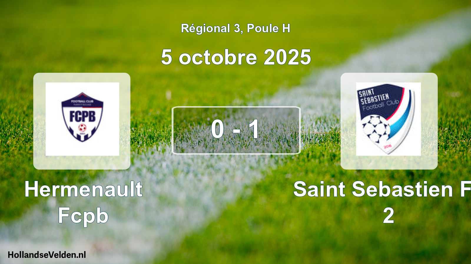 Total number of matches played: Hermenault Fcpb - Saint Sebastien Fc 2 0 - 1 (5 October 2025)