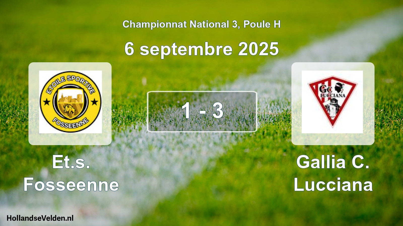 Gespeelde wedstrijd: Et.s. Fosseenne - Gallia C. Lucciana 1 - 3 (6 septembre 2025)