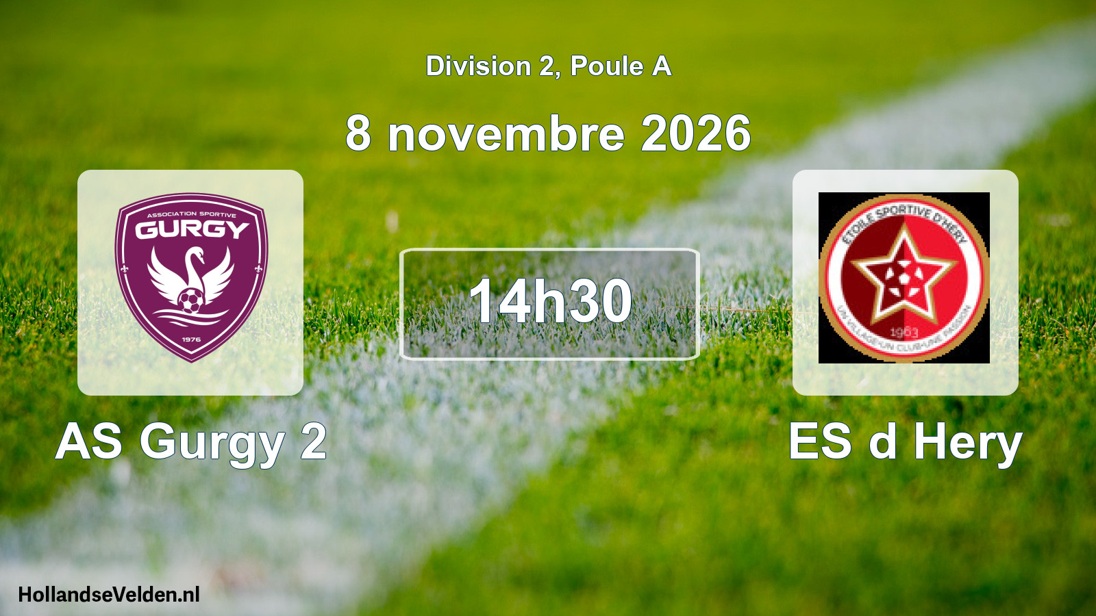 Match programmé: AS Gurgy 2 - ES d Hery (8 novembre 2026)