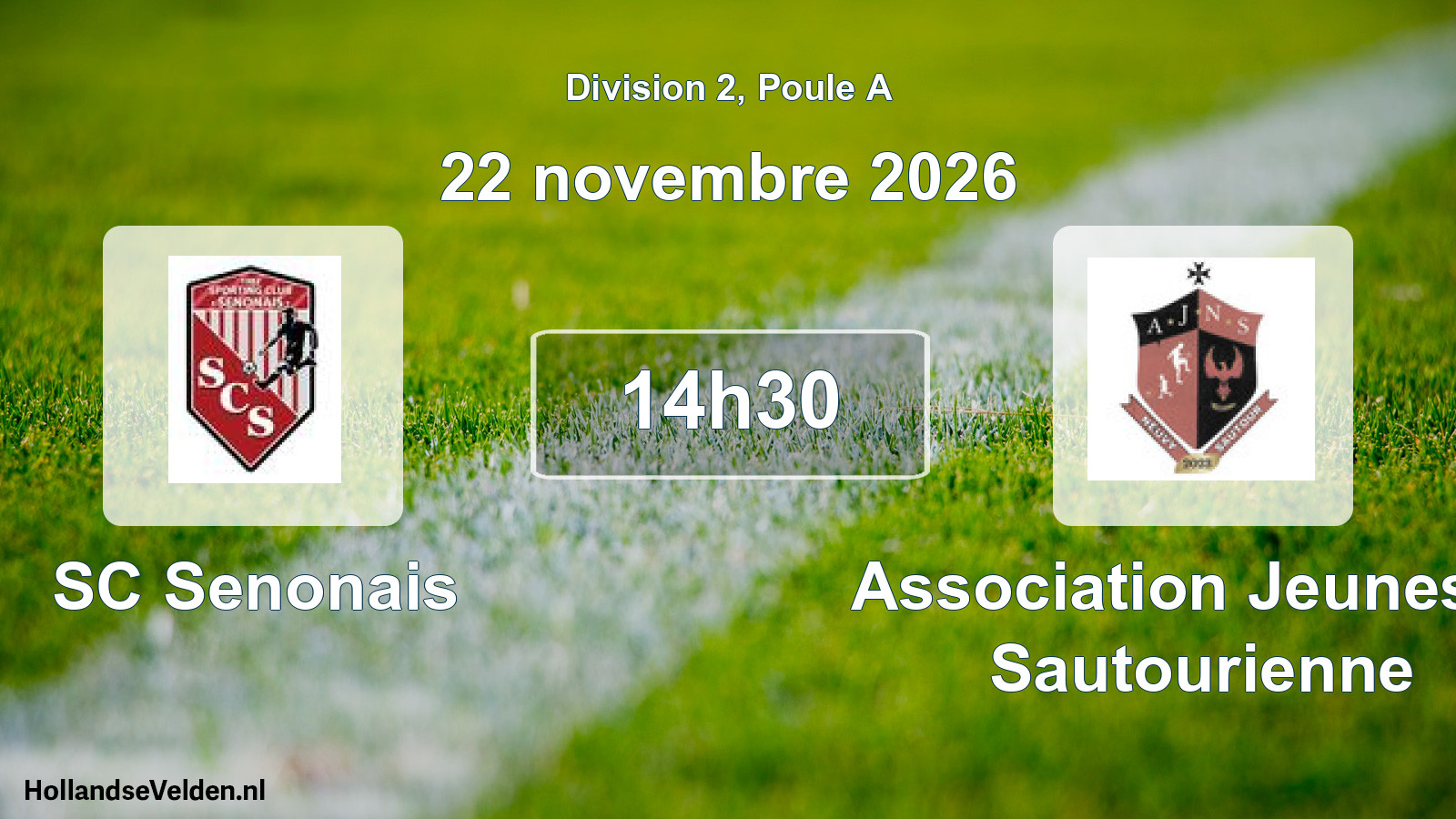 Match programmé: SC Senonais - Association Jeunesse Sautourienne (22 novembre 2026)