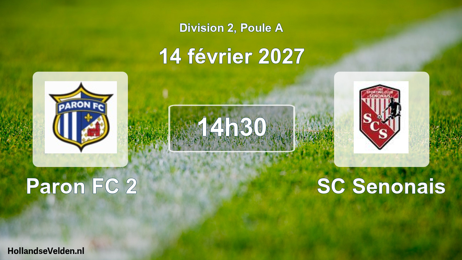 Match programmé: Paron FC 2 - SC Senonais (14 février 2027)