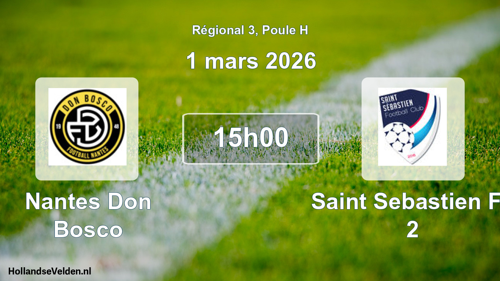 Scheduled Match: Nantes Don Bosco - Saint Sebastien Fc 2 (1 March 2026)
