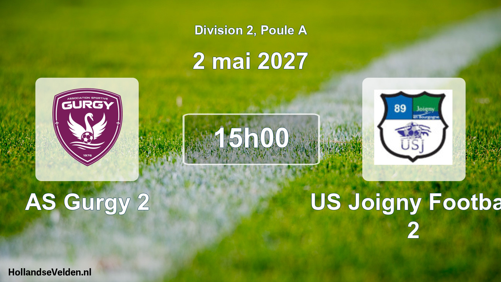 Scheduled Match: AS Gurgy 2 - US Joigny Football 2 (2 May 2027)