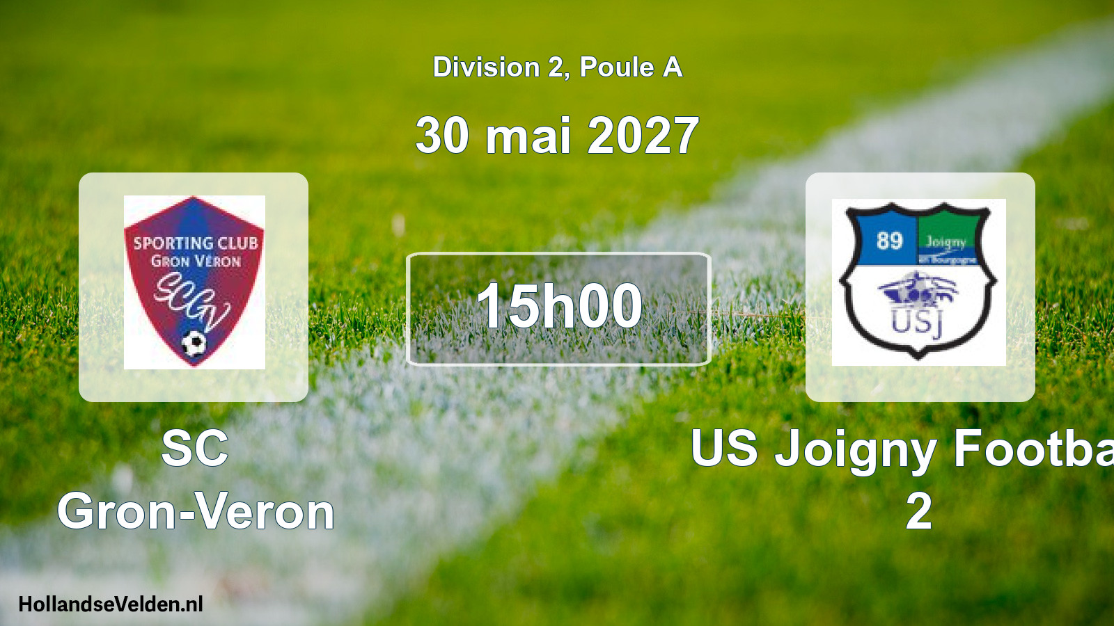 Match programmé: SC Gron-Veron - US Joigny Football 2 (30 mai 2027)