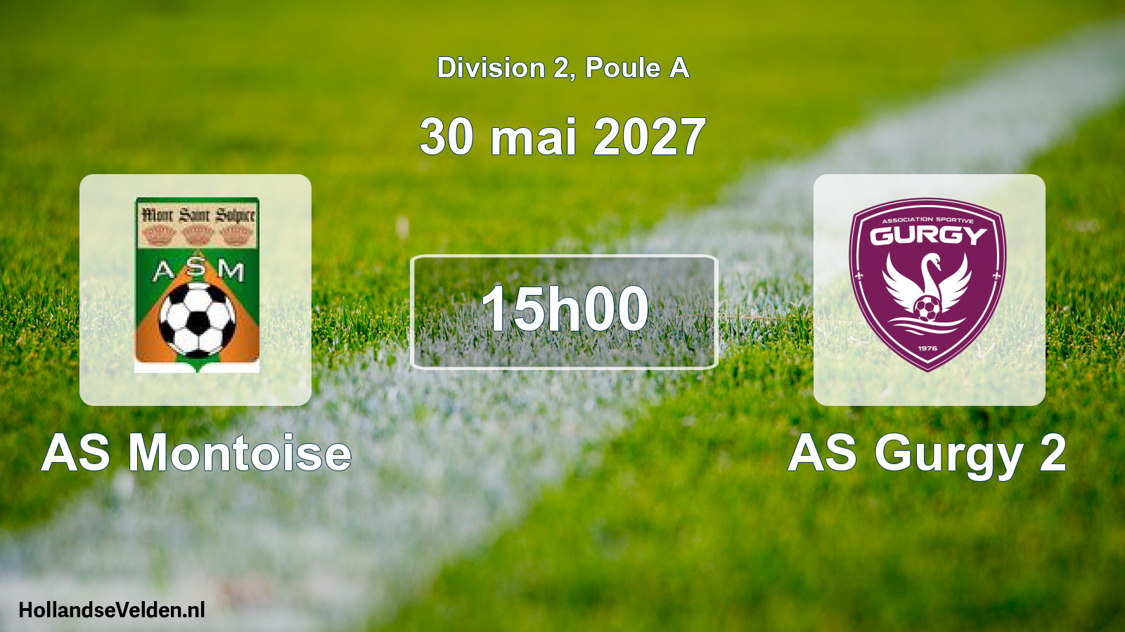 Match programmé: AS Montoise - AS Gurgy 2 (30 mai 2027)