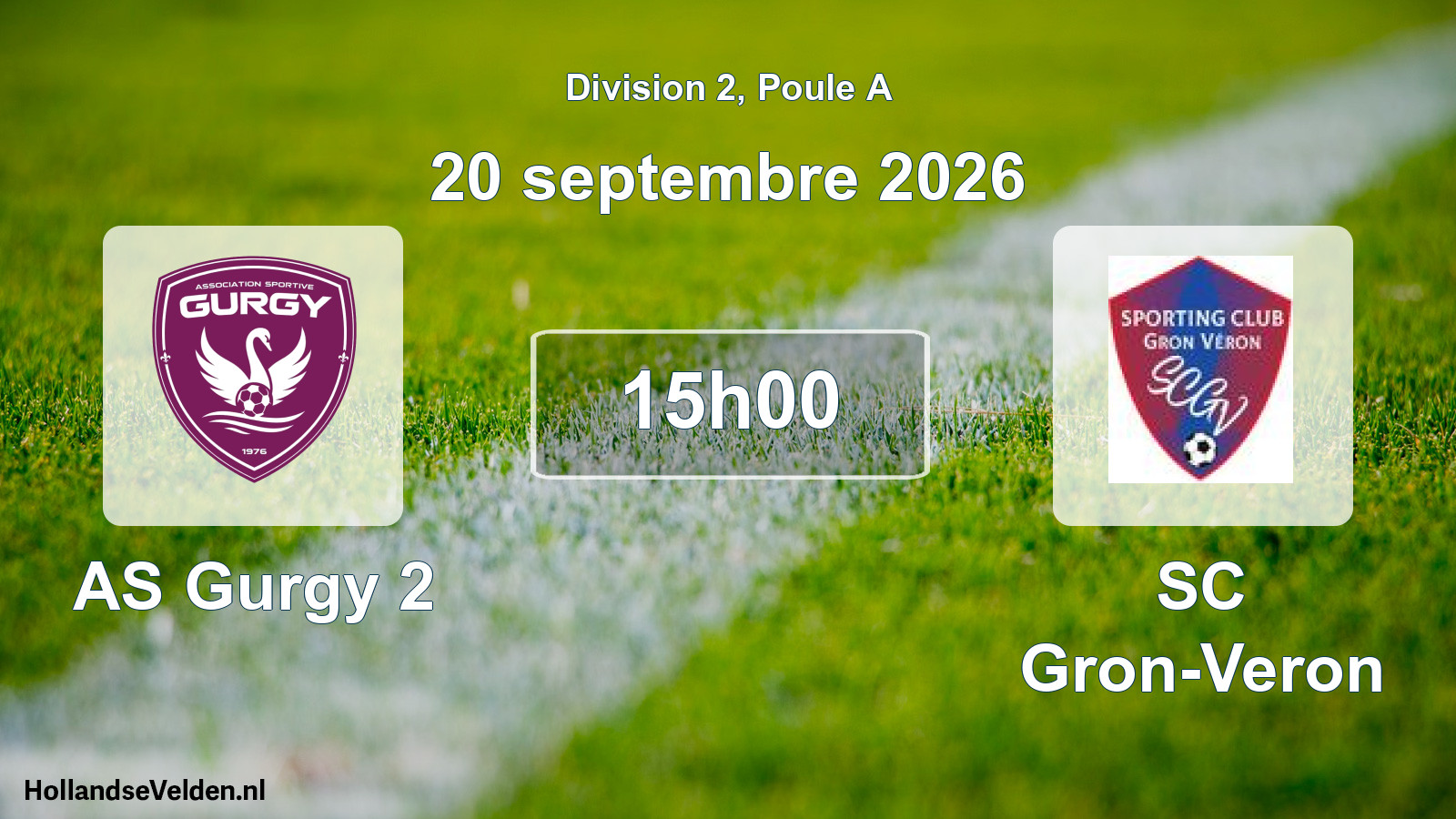 Scheduled Match: AS Gurgy 2 - SC Gron-Veron (20 September 2026)