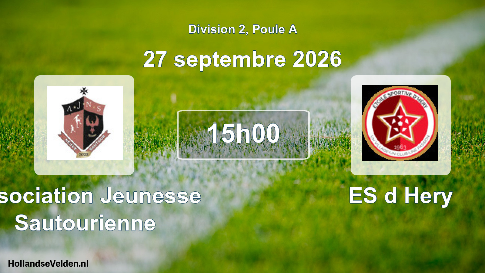 Match programmé: Association Jeunesse Sautourienne - ES d Hery (27 septembre 2026)