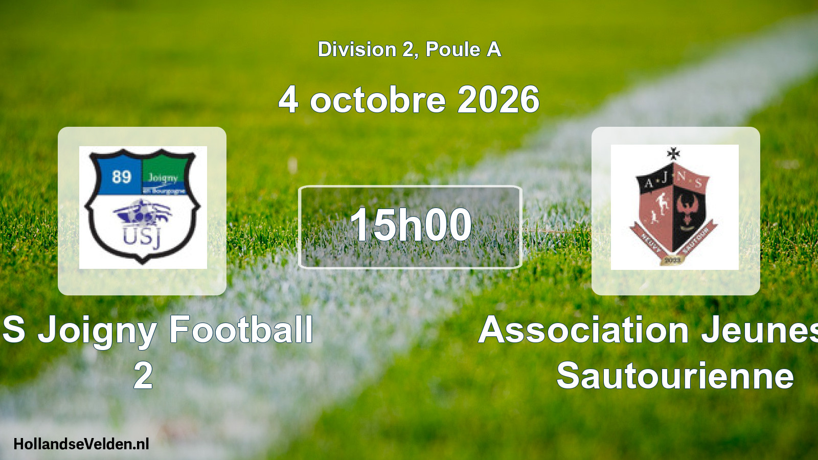 Match programmé: US Joigny Football 2 - Association Jeunesse Sautourienne (4 octobre 2026)