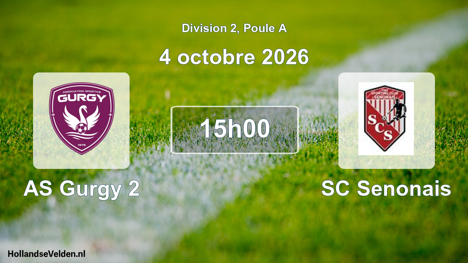 Match programmé: AS Gurgy 2 - SC Senonais (4 octobre 2026)