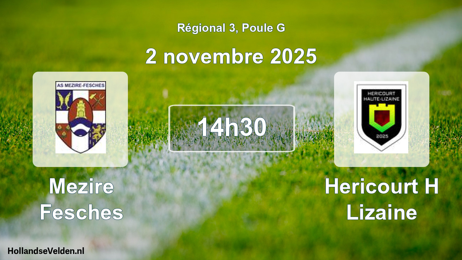 Scheduled Match: Mezire Fesches - Hericourt H Lizaine (2 November 2025)