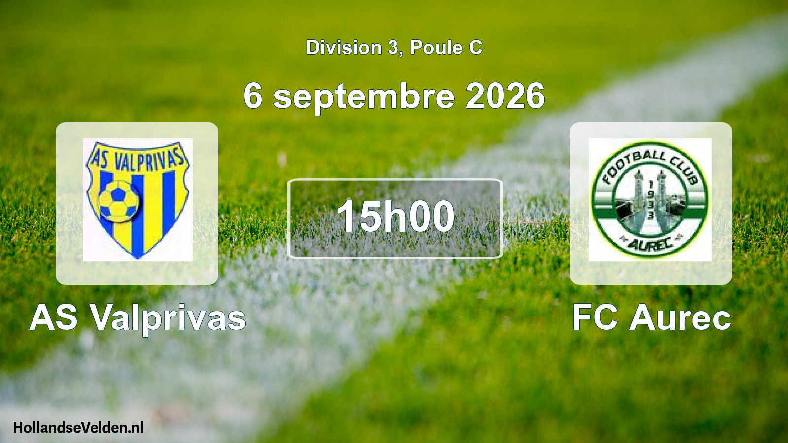 Match programmé: AS Valprivas - FC Aurec (6 septembre 2026)