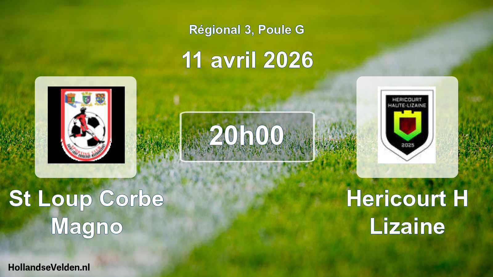 Geplande wedstrijd: St Loup Corbe Magno - Hericourt H Lizaine (11 april 2026)