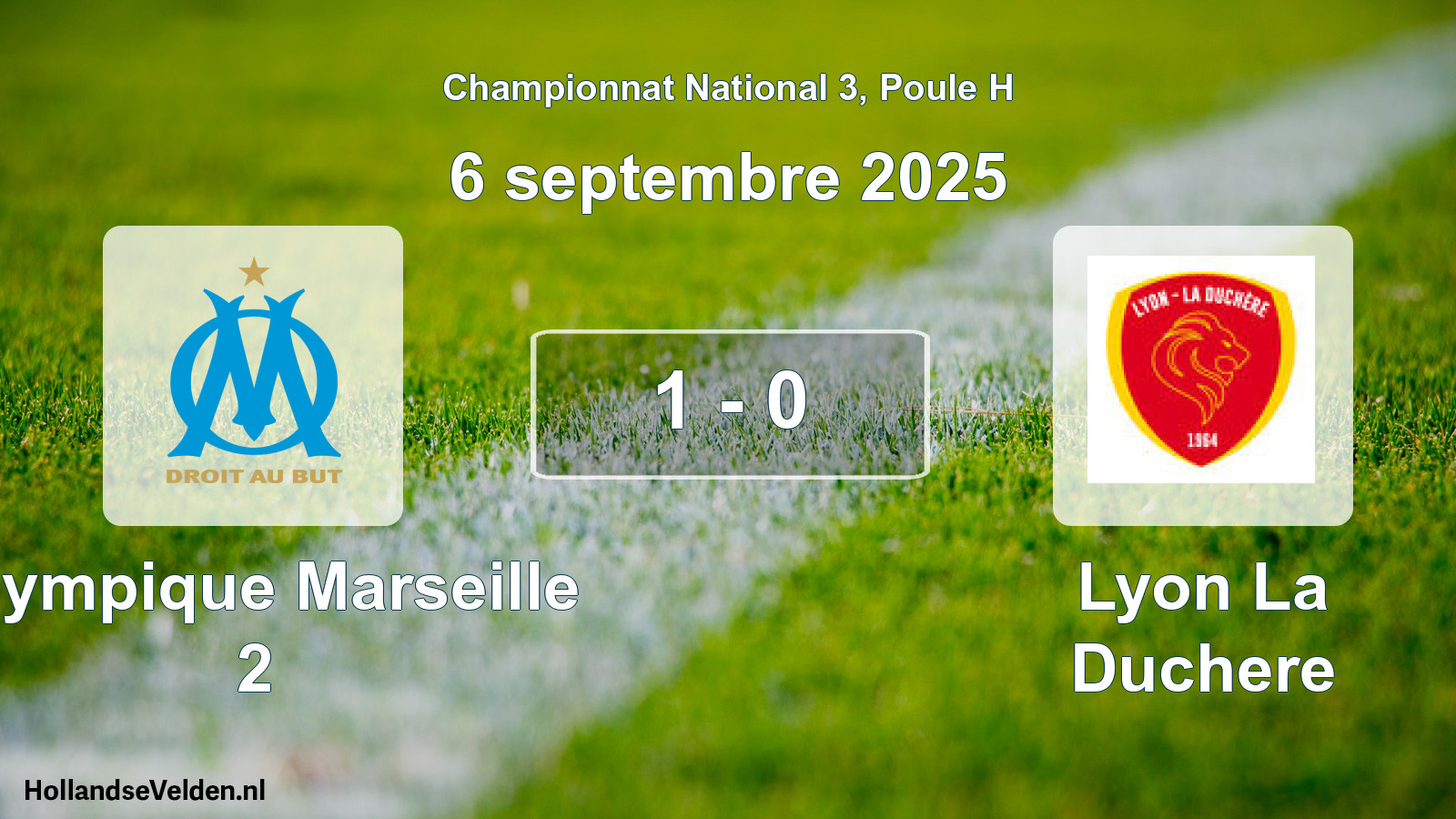 Gespeelde wedstrijd: Olympique Marseille 2 - Lyon La Duchere 1 - 0 (6 september 2025)