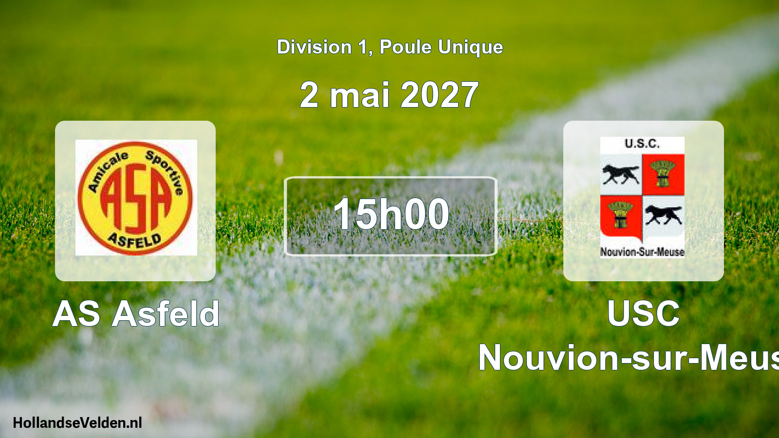 Geplande wedstrijd: AS Asfeld - USC Nouvion-sur-Meuse (2 mei 2027)