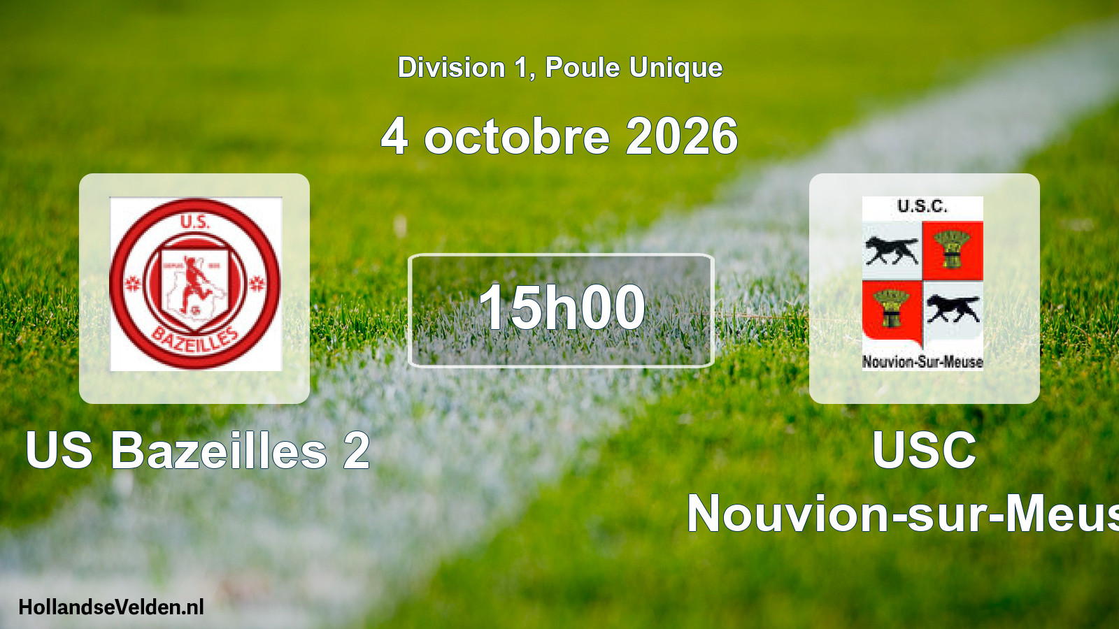 Geplande wedstrijd: US Bazeilles 2 - USC Nouvion-sur-Meuse (4 oktober 2026)