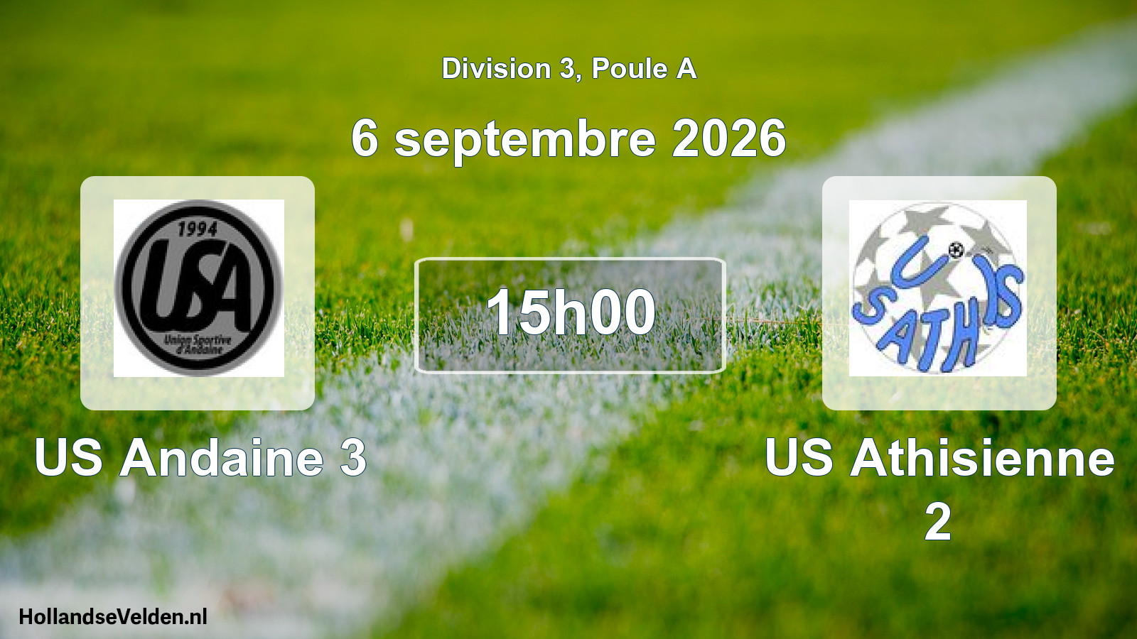 Match programmé: US Andaine 3 - US Athisienne 2 (6 septembre 2026)