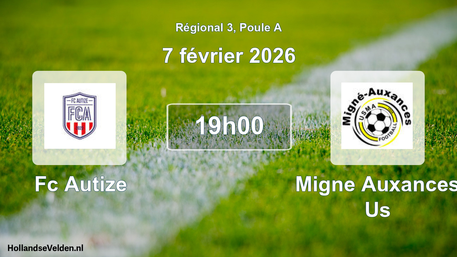 Geplande wedstrijd: Fc Autize - Migne Auxances Us (7 février 2026)
