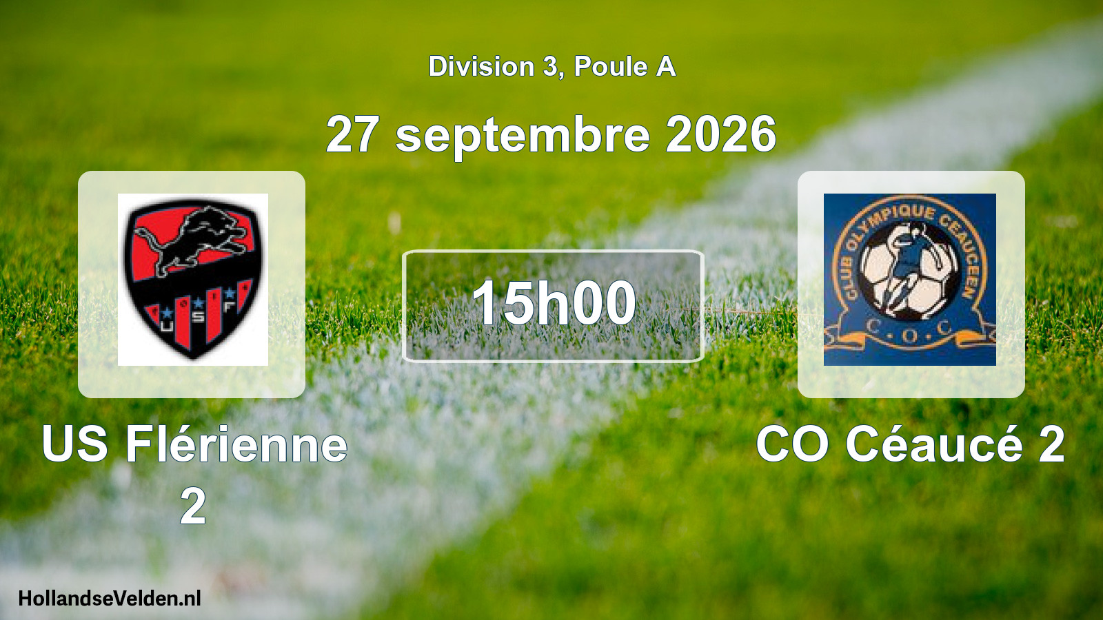 Match programmé: US Flérienne 2 - CO Céaucé 2 (27 septembre 2026)