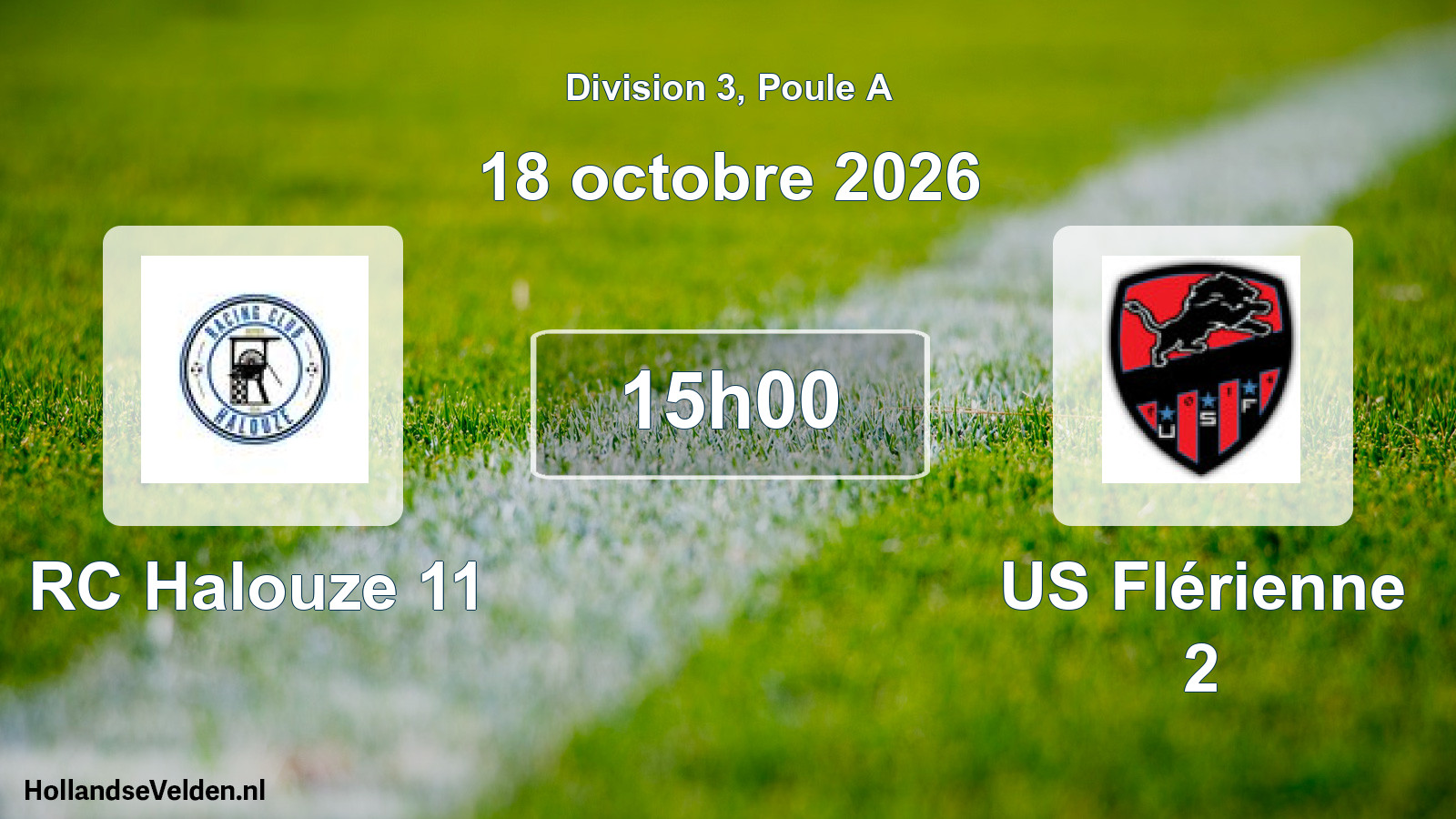 Match programmé: RC Halouze 11 - US Flérienne 2 (18 octobre 2026)