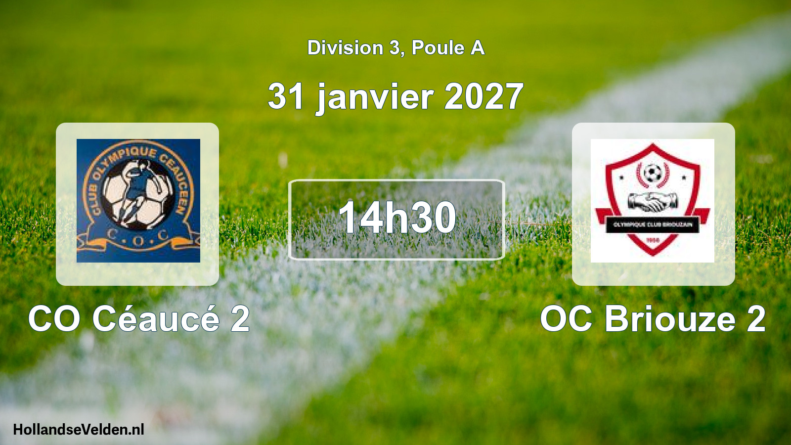 Match programmé: CO Céaucé 2 - OC Briouze 2 (31 janvier 2027)