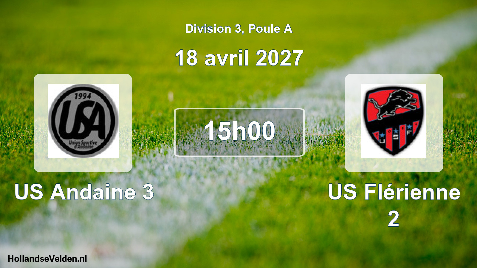 Match programmé: US Andaine 3 - US Flérienne 2 (18 avril 2027)