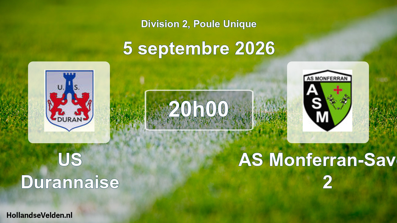 Scheduled Match: US Durannaise - AS Monferran-Saves 2 (5 September 2026)