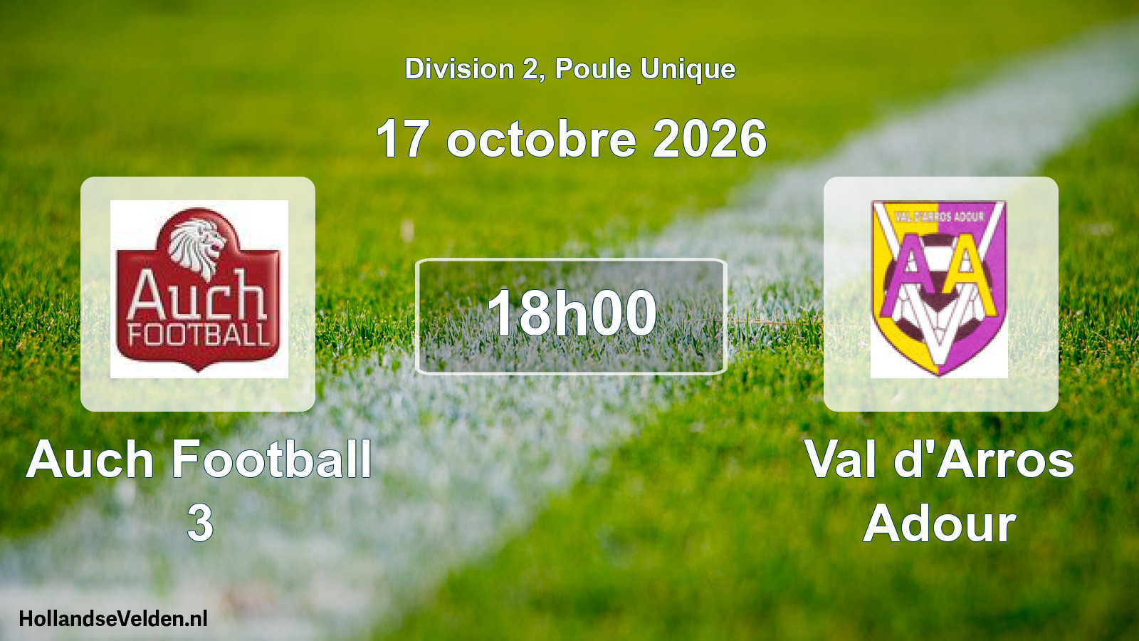 Scheduled Match: Auch Football 3 - Val d'Arros Adour (17 October 2026)