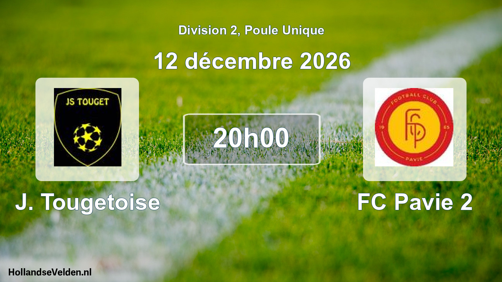 Match programmé: J. Tougetoise - FC Pavie 2 (12 décembre 2026)