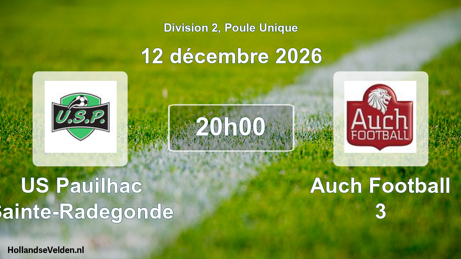 Geplande wedstrijd: US Pauilhac Sainte-Radegonde - Auch Football 3 (12 december 2026)