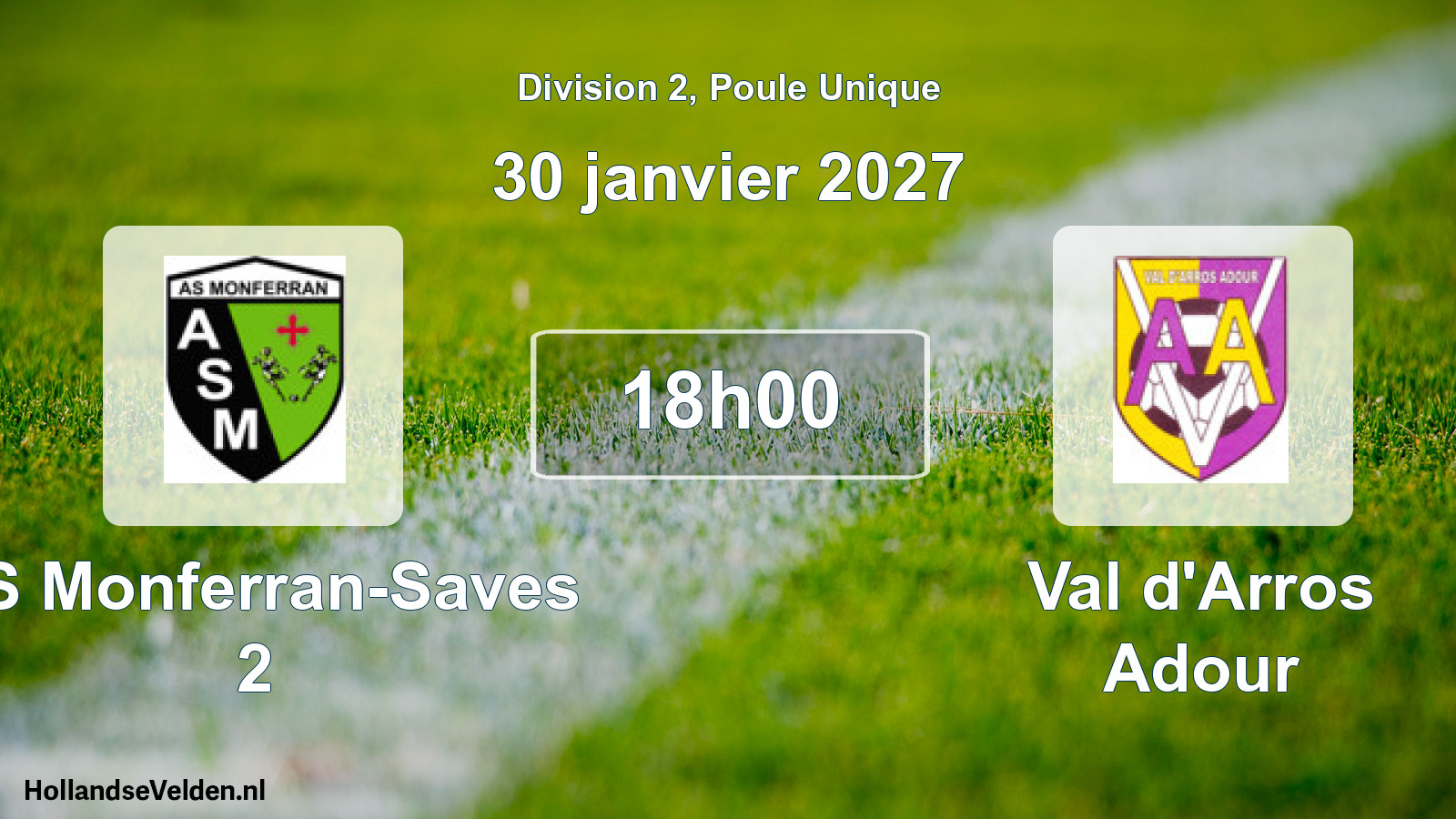 Match programmé: AS Monferran-Saves 2 - Val d'Arros Adour (30 janvier 2027)