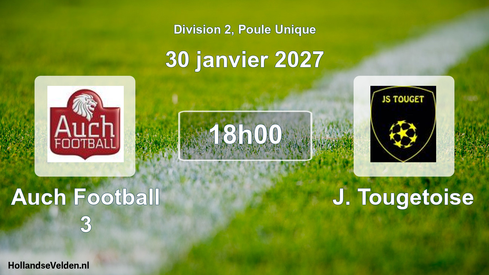 Match programmé: Auch Football 3 - J. Tougetoise (30 janvier 2027)