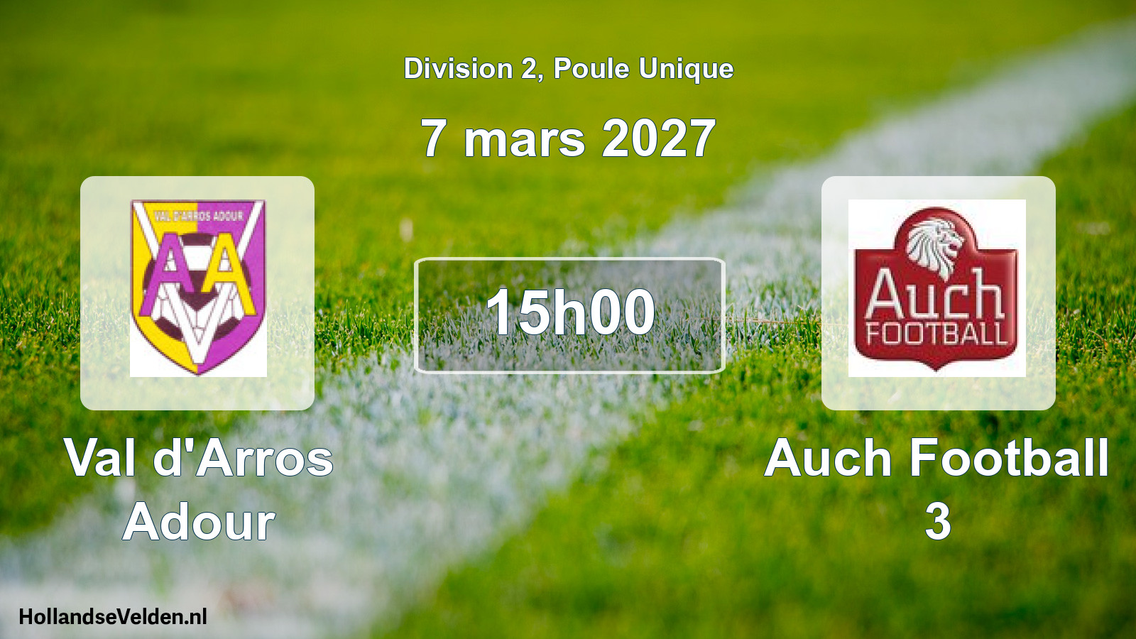 Geplande wedstrijd: Val d'Arros Adour - Auch Football 3 (7 maart 2027)