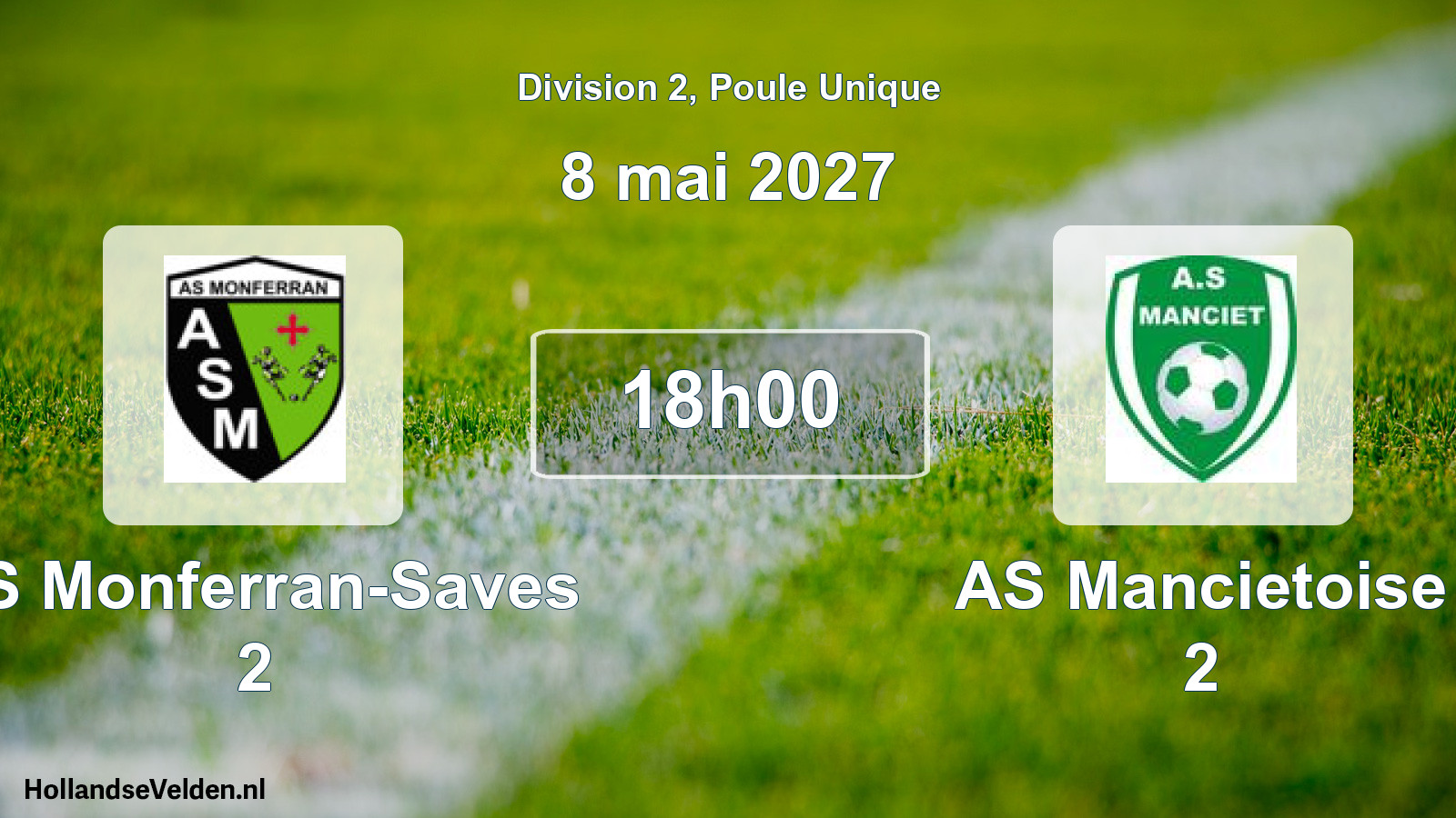 Match programmé: AS Monferran-Saves 2 - AS Mancietoise 2 (8 mai 2027)
