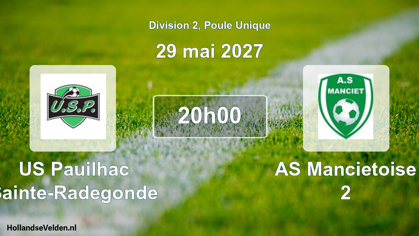 Match programmé: US Pauilhac Sainte-Radegonde - AS Mancietoise 2 (29 mai 2027)