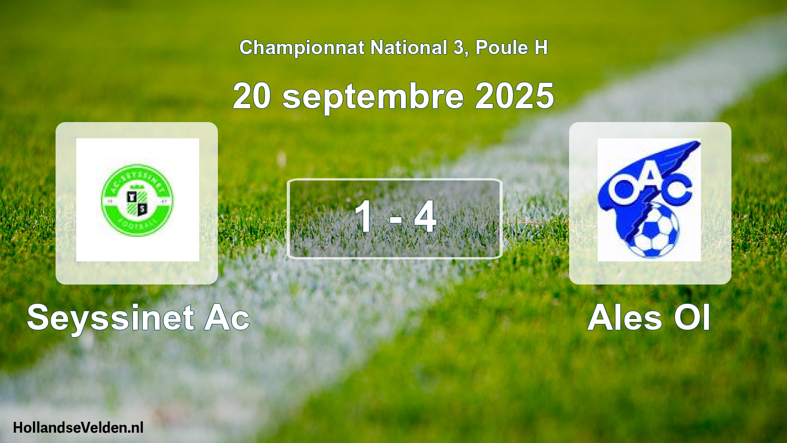 Gespeelde wedstrijd: Seyssinet Ac - Ales Ol 1 - 4 (20 september 2025)