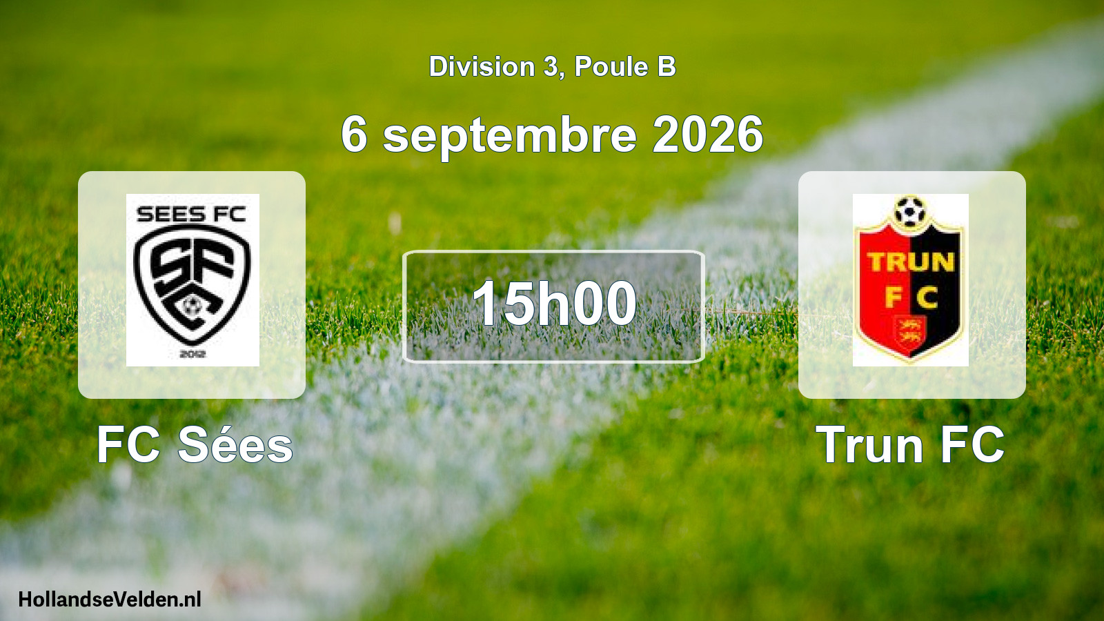 Match programmé: FC Sées - Trun FC (6 septembre 2026)
