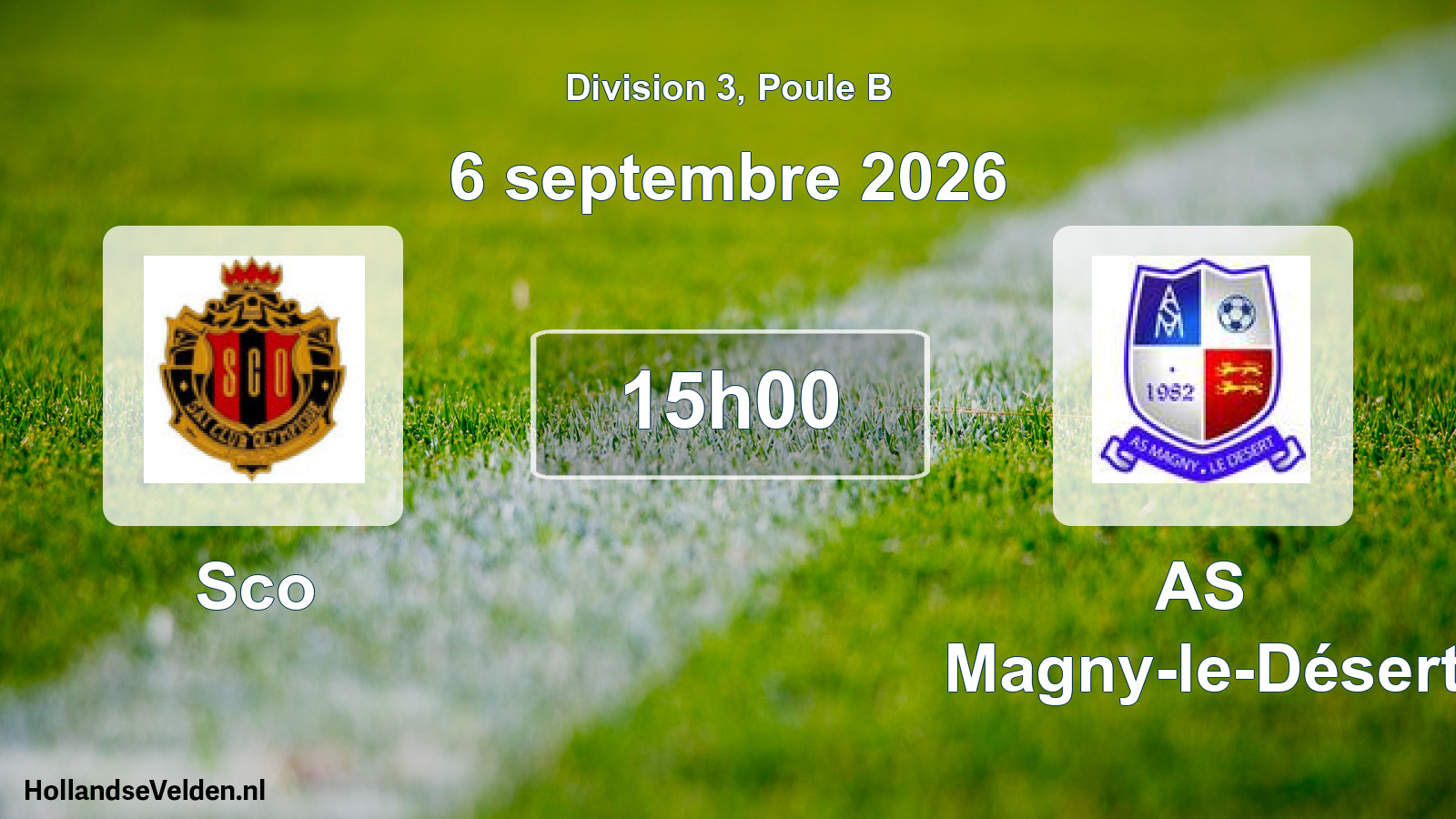 Match programmé: Sco - AS Magny-le-Désert (6 septembre 2026)