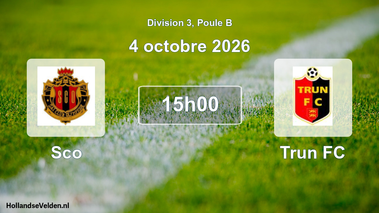 Match programmé: Sco - Trun FC (4 octobre 2026)