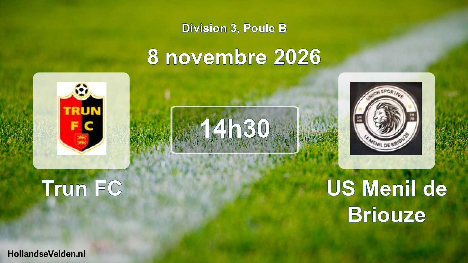 Match programmé: Trun FC - US Menil de Briouze (8 novembre 2026)