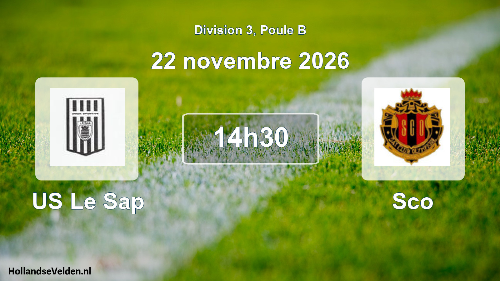 Match programmé: US Le Sap - Sco (22 novembre 2026)