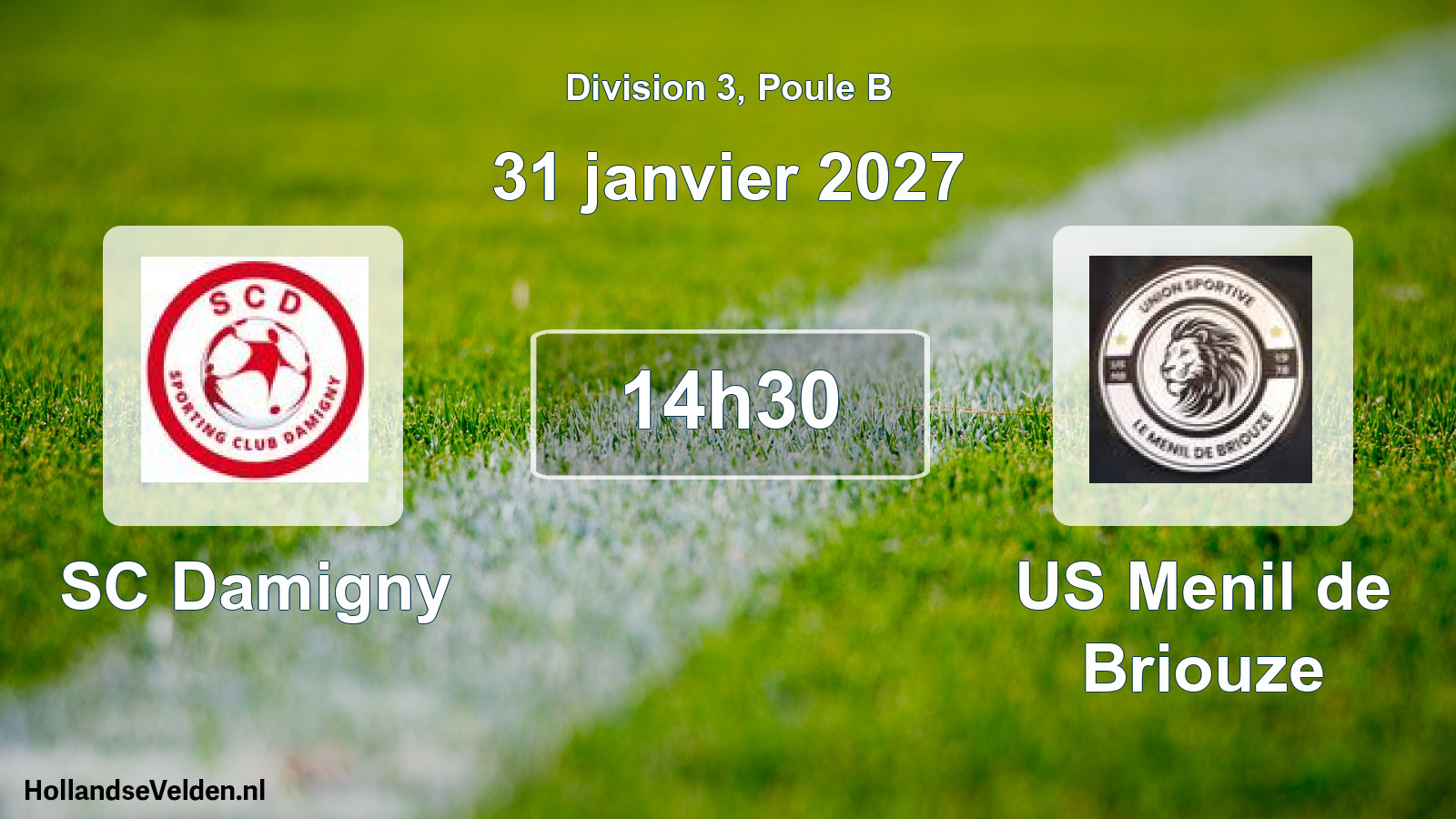 Match programmé: SC Damigny - US Menil de Briouze (31 janvier 2027)
