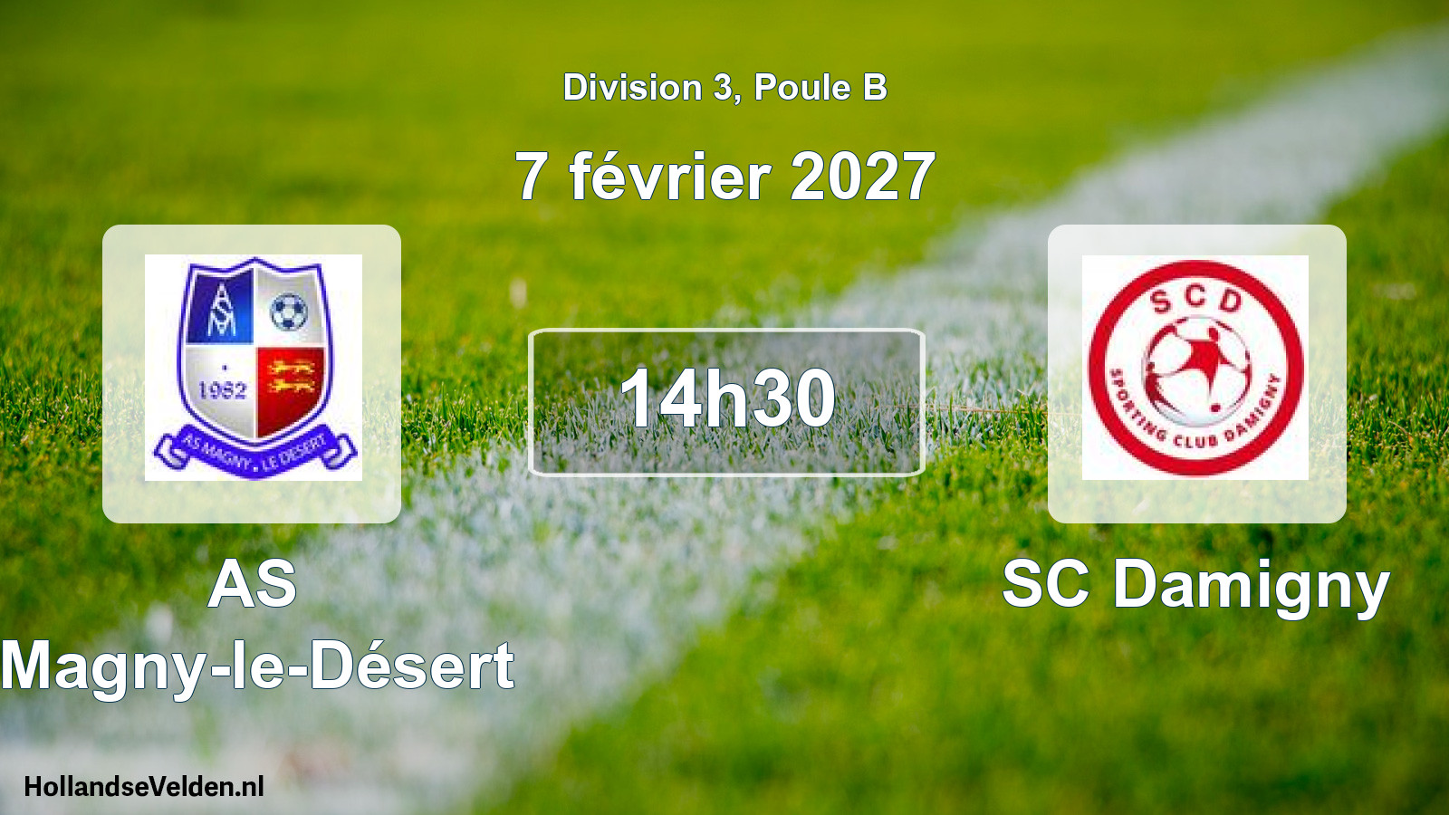 Match programmé: AS Magny-le-Désert - SC Damigny (7 février 2027)
