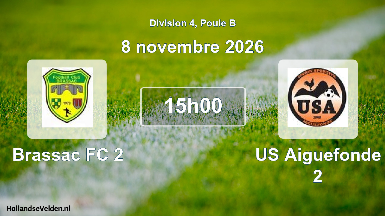 Match programmé: Brassac FC 2 - US Aiguefonde 2 (8 novembre 2026)