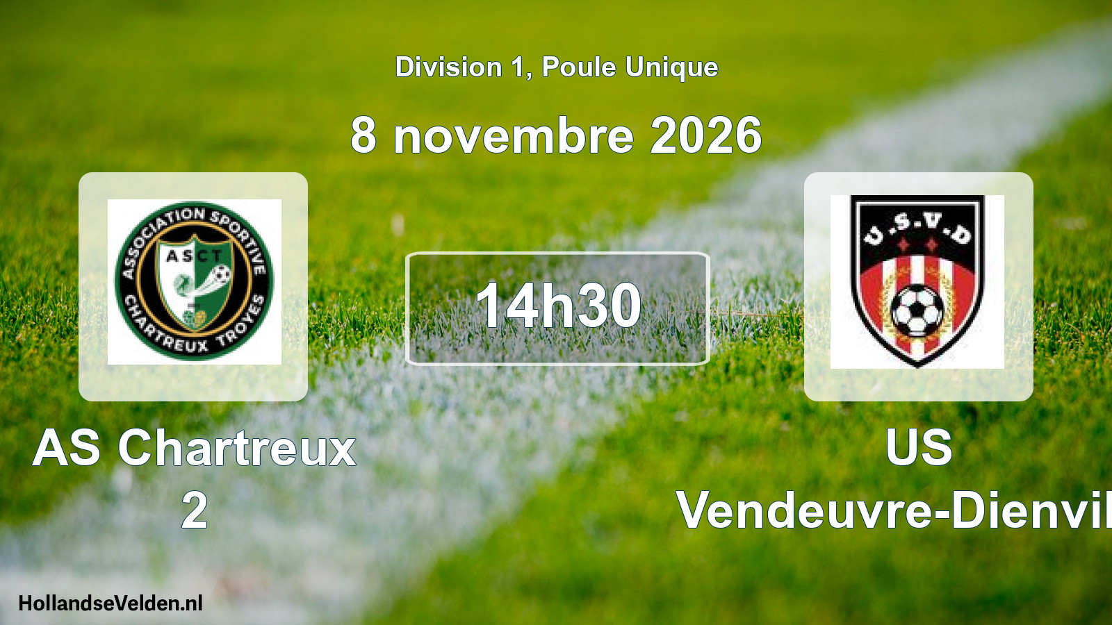 Match programmé: AS Chartreux 2 - US Vendeuvre-Dienville (8 novembre 2026)