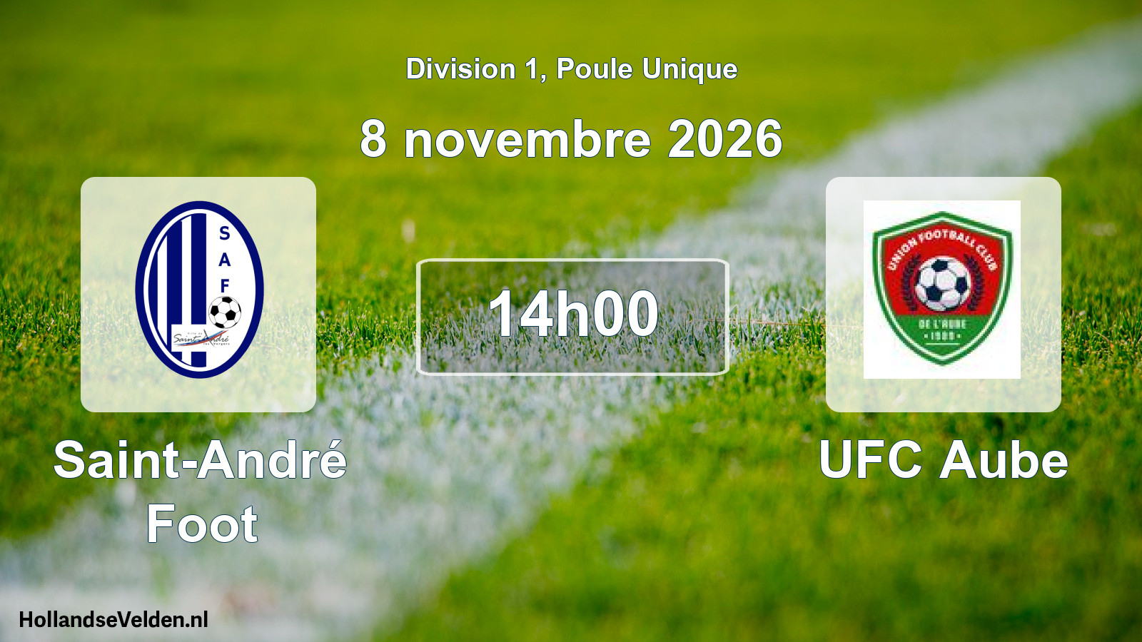 Match programmé: Saint-André Foot - UFC Aube (8 novembre 2026)