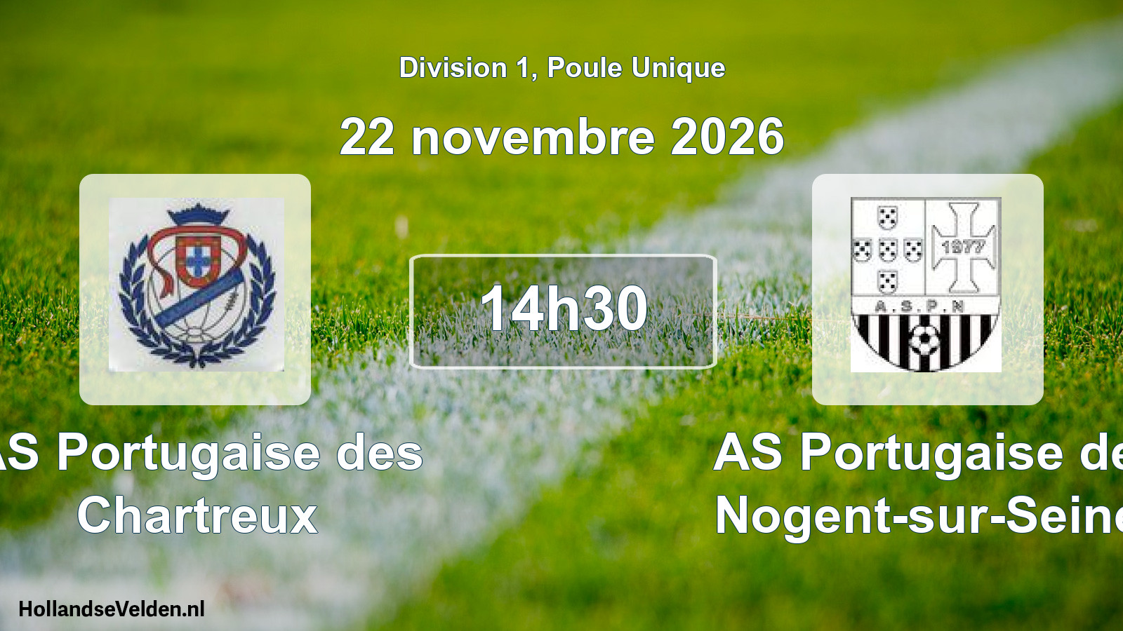 Match programmé: AS Portugaise des Chartreux - AS Portugaise de Nogent-sur-Seine (22 novembre 2026)