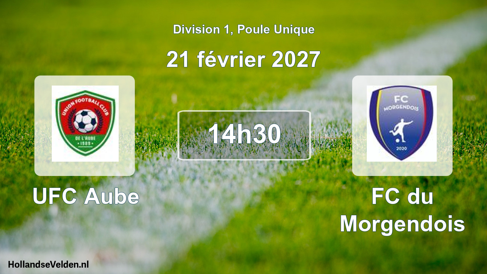 Match programmé: UFC Aube - FC du Morgendois (21 février 2027)