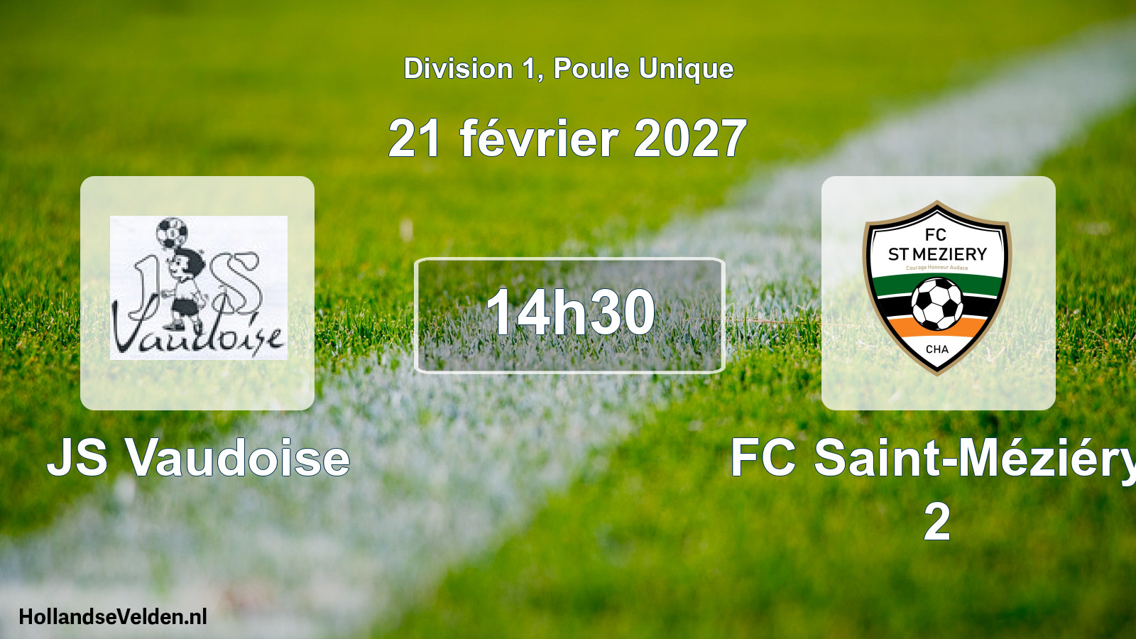 Match programmé: JS Vaudoise - FC Saint-Méziéry 2 (21 février 2027)